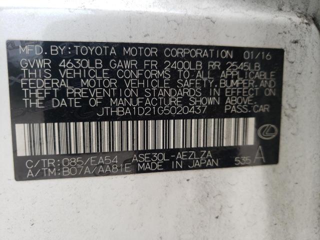 Photo 10 from auction – 2016 LEXUS IS 200T with VIN JTHBA1D21G5020437