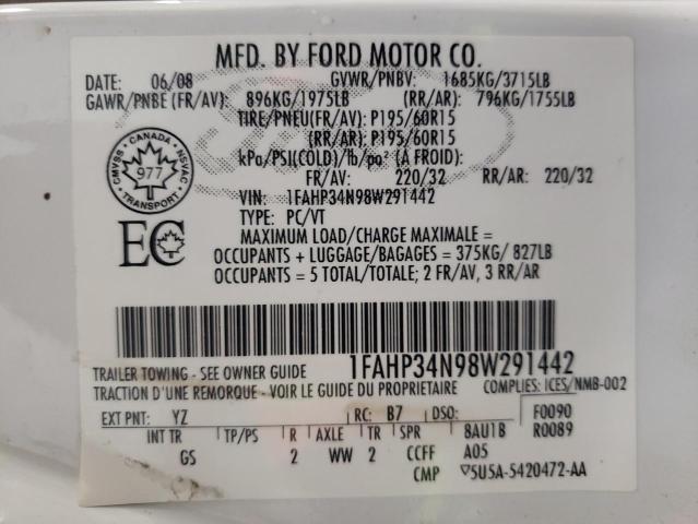 Photo 10 from auction – 2008 FORD FOCUS S/SE with VIN 1FAHP34N98W291442
