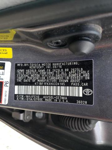 Photo 10 from auction – 2017 TOYOTA CAMRY LE with VIN 4T1BF1FKXHU334185