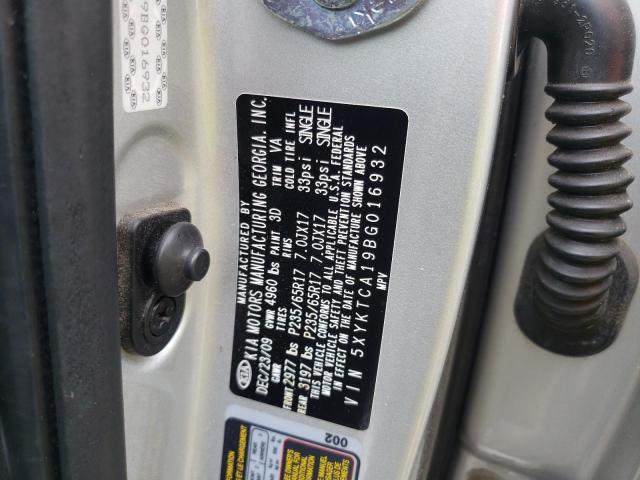 Photo 10 from auction – 2011 KIA SORENTO BA with VIN 5XYKTCA19BG016932