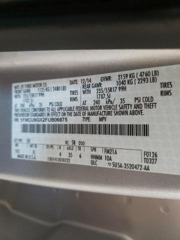Photo 10 from auction – 2015 FORD ESCAPE SE with VIN 1FMCU9GX2FUB06875