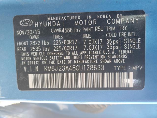 Photo 10 from auction – 2016 HYUNDAI TUCSON SE with VIN KM8J23A48GU128633