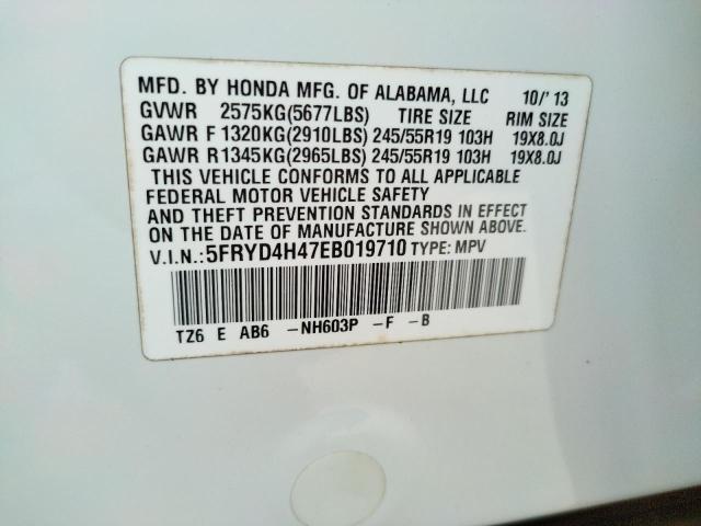 Photo 10 from auction – 2014 ACURA MDX TECHNO with VIN 5FRYD4H47EB019710