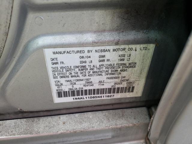 Photo 10 from auction – 2005 NISSAN ALTIMA S with VIN 1N4AL11D85N411827