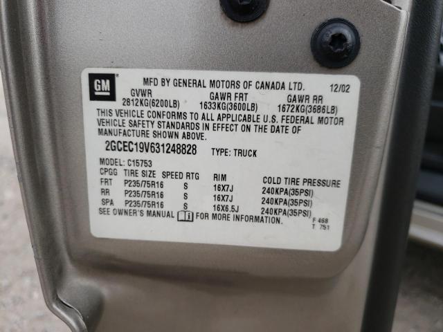 Photo 10 from auction – 2003 CHEVROLET SILVERADO with VIN 2GCEC19V631248828