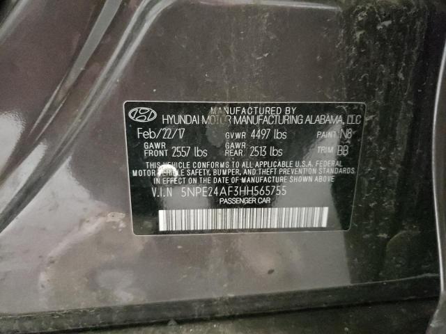 Photo 10 from auction – 2017 HYUNDAI SONATA SE with VIN 5NPE24AF3HH565755