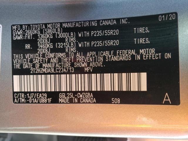 Photo 10 from auction – 2020 LEXUS RX 350 with VIN 2T2HZMDA9LC234713