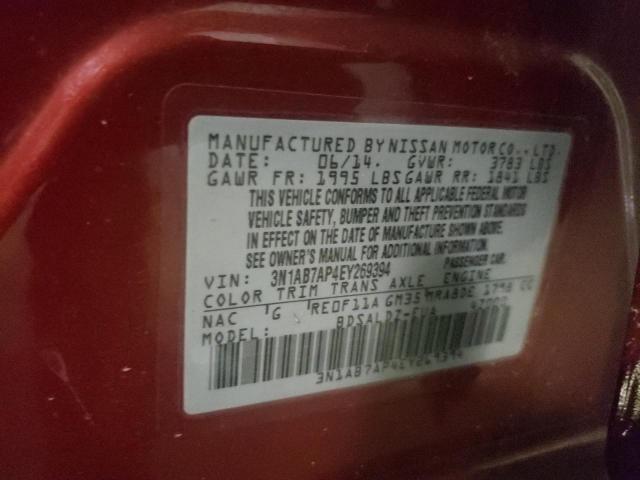 Photo 10 from auction – 2014 NISSAN SENTRA S with VIN 3N1AB7AP4EY269394