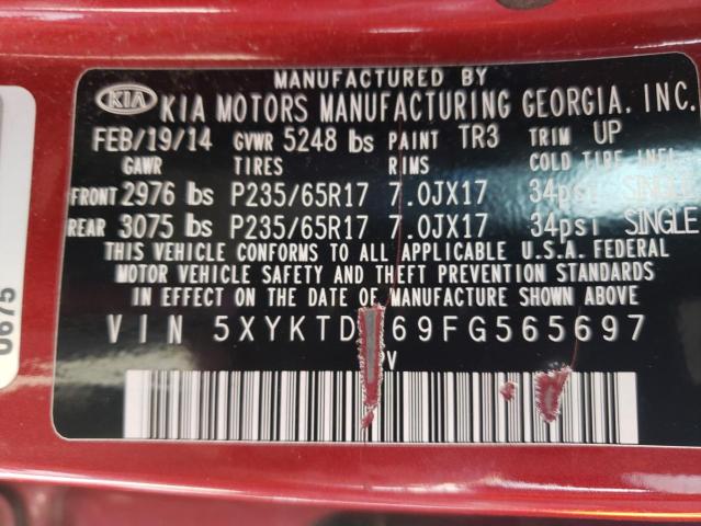 Photo 10 from auction – 2015 KIA SORENTO LX with VIN 5XYKTDA69FG565697