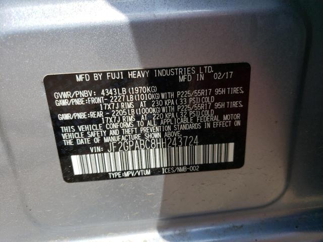 Photo 10 from auction – 2017 SUBARU CROSSTREK with VIN JF2GPABC8HH243724
