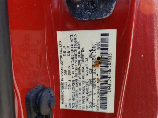 Photo 10 from auction – 2008 NISSAN ALTIMA 3.5 with VIN 1N4BL24E48C208335