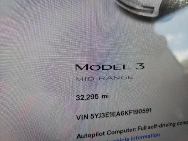 Photo 8 from auction – 2019 TESLA MODEL 3 with VIN 5YJ3E1EA6KF190591