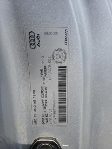 Photo 10 from auction – 2009 AUDI S5 QUATTRO with VIN WAURV68T79A036637
