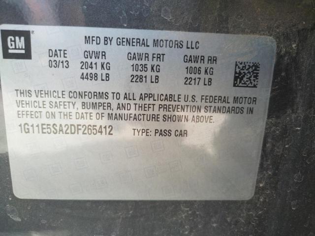 Photo 10 from auction – 2013 CHEVROLET MALIBU 2LT with VIN 1G11E5SA2DF265412