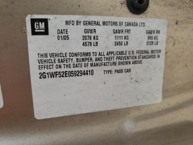 Photo 10 from auction – 2005 CHEVROLET IMPALA LS with VIN 2G1WF52E059294410