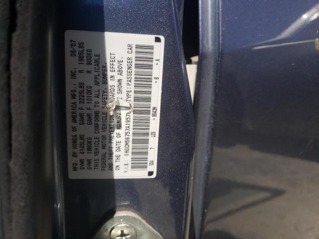 Photo 10 from auction – 2007 HONDA ACCORD EX with VIN 1HGCM56757A195781