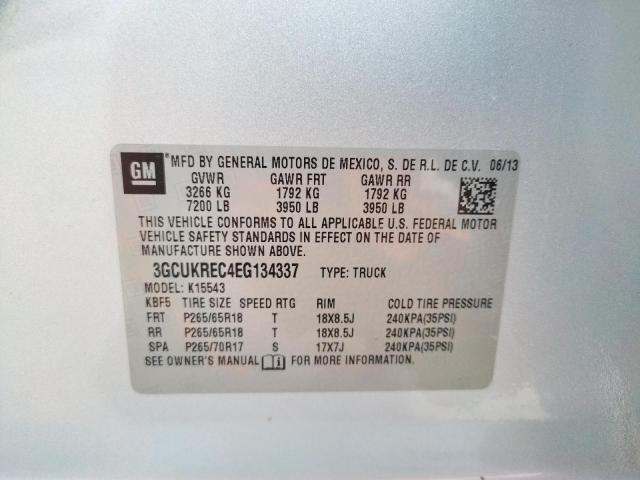 Photo 10 from auction – 2014 CHEVROLET SILVERADO with VIN 3GCUKREC4EG134337