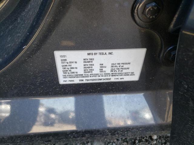Photo 10 from auction – 2022 TESLA MODEL Y with VIN 7SAYGDEE0NF343932