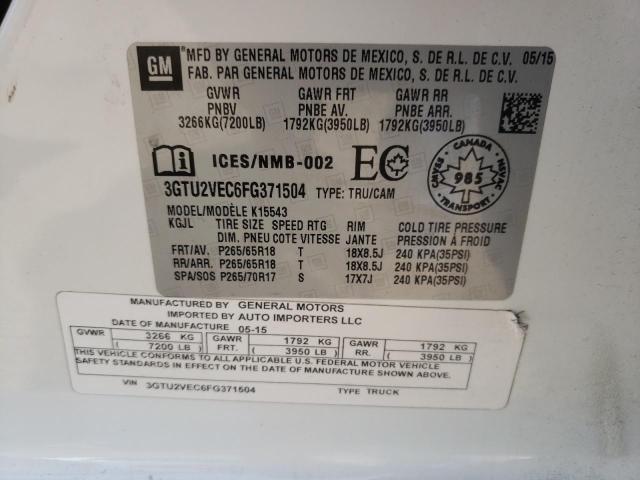 Photo 10 from auction – 2015 GMC SIERRA K15 with VIN 3GTU2VEC6FG371504