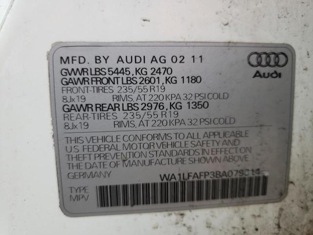 Photo 10 from auction – 2011 AUDI Q5 PREMIUM with VIN WA1LFAFP3BA079614