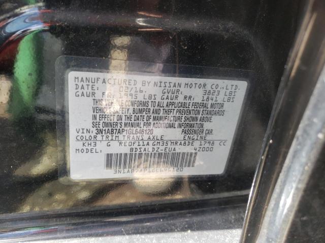 Photo 10 from auction – 2016 NISSAN SENTRA S with VIN 3N1AB7AP1GL646120
