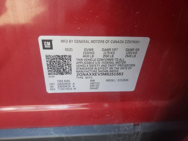 Photo 10 from auction – 2021 CHEVROLET EQUINOX PR with VIN 2GNAXXEV5M6151563