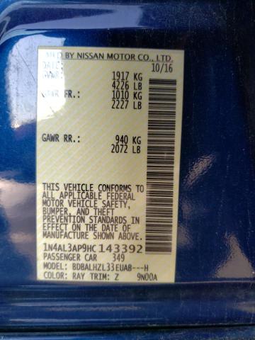 Photo 10 from auction – 2017 NISSAN ALTIMA 2.5 with VIN 1N4AL3AP9HC143392