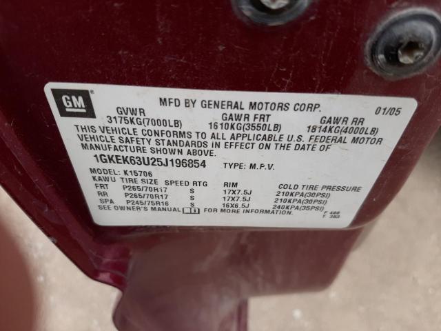 Photo 10 from auction – 2005 GMC YUKON DENA with VIN 1GKEK63U25J196854