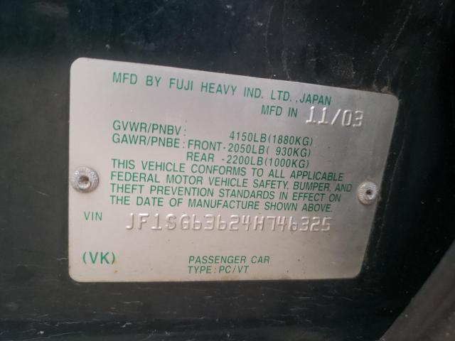 صورة رقم 10 من المزاد - 2004 SUBARU FORESTER 2 مع VIN JF1SG63624H746325