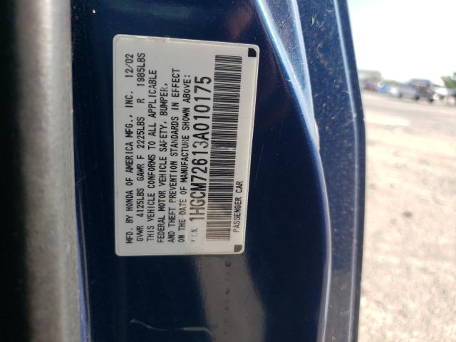 Photo 10 from auction – 2003 HONDA ACCORD EX with VIN 1HGCM72613A010175
