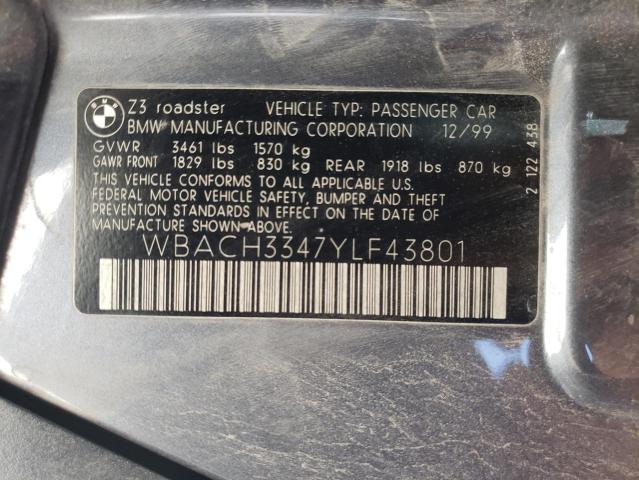 Photo 10 from auction – 2000 BMW Z3 2.8 with VIN WBACH3347YLF43801