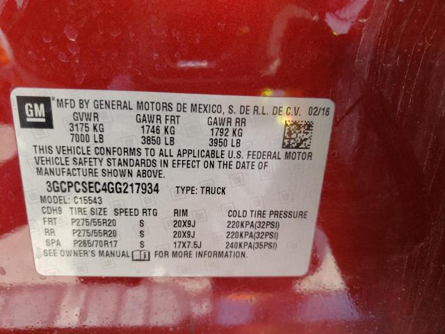 Photo 10 from auction – 2016 CHEVROLET SILVERADO with VIN 3GCPCSEC4GG217934