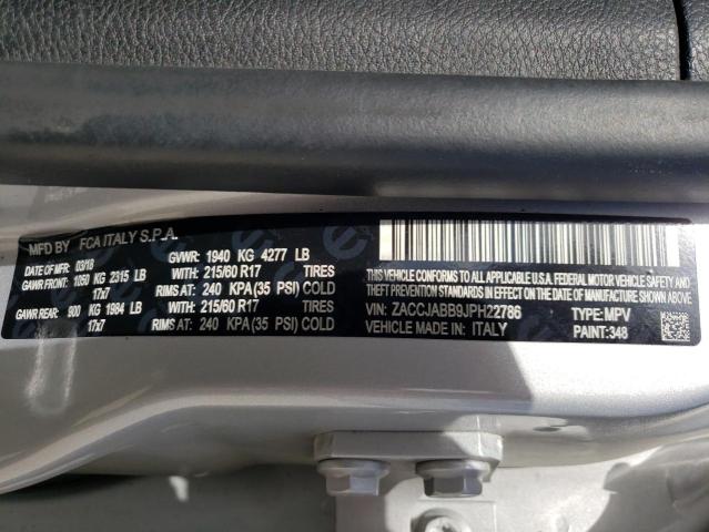 Photo 10 from auction – 2018 JEEP RENEGADE L with VIN ZACCJABB9JPH22786