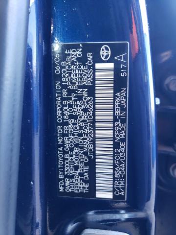 Photo 10 from auction – 2007 TOYOTA YARIS with VIN JTDBT923771046263