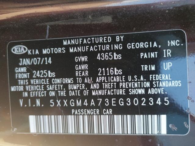 Photo 10 from auction – 2014 KIA OPTIMA with VIN 5XXGM4A73EG302345