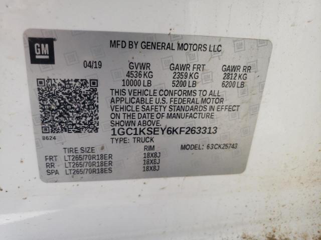 Photo 10 from auction – 2019 CHEVROLET SILVERADO with VIN 1GC1KSEY6KF263313
