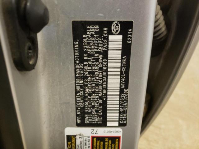 Photo 10 from auction – 2010 TOYOTA CAMRY BASE with VIN 4T1BF3EK3AU016508