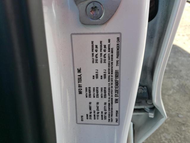 Photo 10 from auction – 2019 TESLA MODEL 3 with VIN 5YJ3E1EA6KF190591