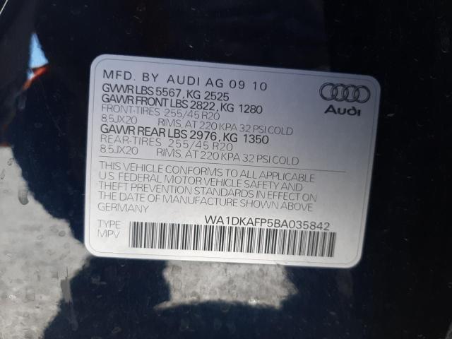 Photo 10 from auction – 2011 AUDI Q5 PREMIUM with VIN WA1DKAFP5BA035842