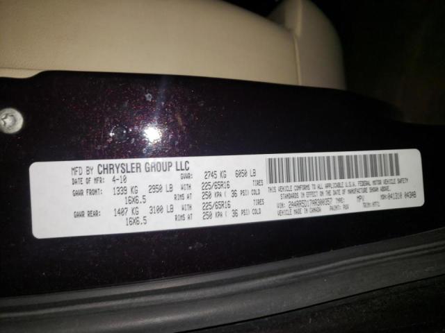 Photo 10 from auction – 2010 CHRYSLER TOWN & COU with VIN 2A4RR5D17AR300357