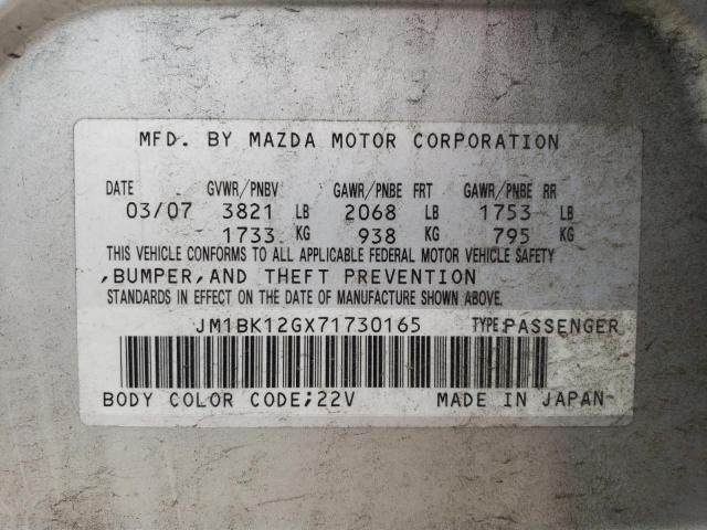 Photo 10 from auction – 2007 MAZDA 3 I with VIN JM1BK12GX71730165