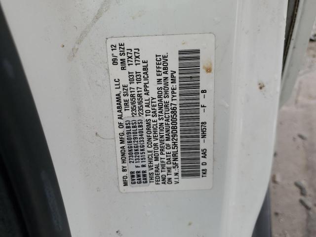 Photo 10 from auction – 2013 HONDA ODYSSEY LX with VIN 5FNRL5H29DB005867