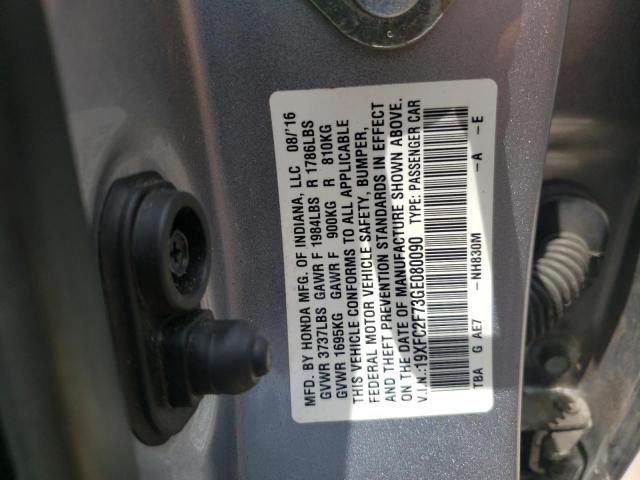 Photo 10 from auction – 2016 HONDA CIVIC EX with VIN 19XFC2F73GE080090