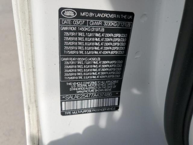 Photo 10 from auction – 2007 LAND ROVER LR3 SE with VIN SALAE25477A437486