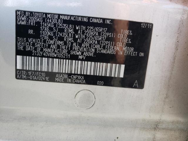 Photo 10 from auction – 2011 TOYOTA RAV4 with VIN 2T3ZF4DV8BW105211