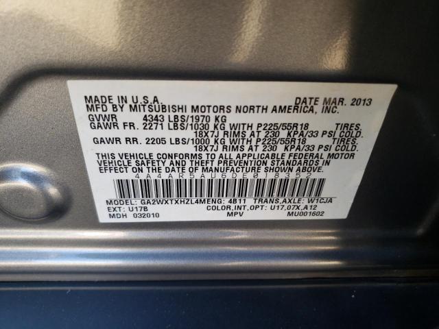 Photo 10 from auction – 2013 MITSUBISHI OUTLANDER with VIN 4A4AR5AU6DE018352