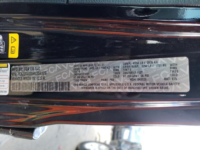 Photo 10 from auction – 2021 JEEP GLADIATOR with VIN 1C6JJTAG3ML554109