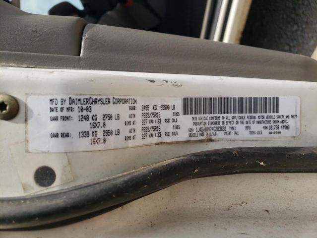 Photo 10 from auction – 2004 JEEP GRAND CHER with VIN 1J4GW48N74C283631