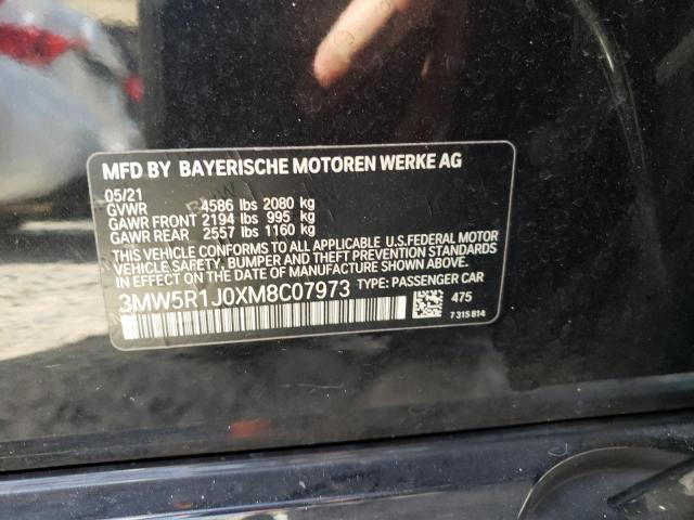 Photo 10 from auction – 2021 BMW 330I with VIN 3MW5R1J0XM8C07973