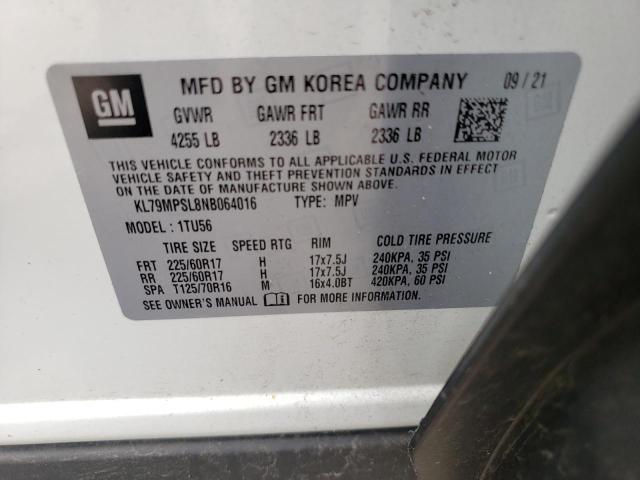 Photo 10 from auction – 2022 CHEVROLET TRAILBLAZE with VIN KL79MPSL8NB064016
